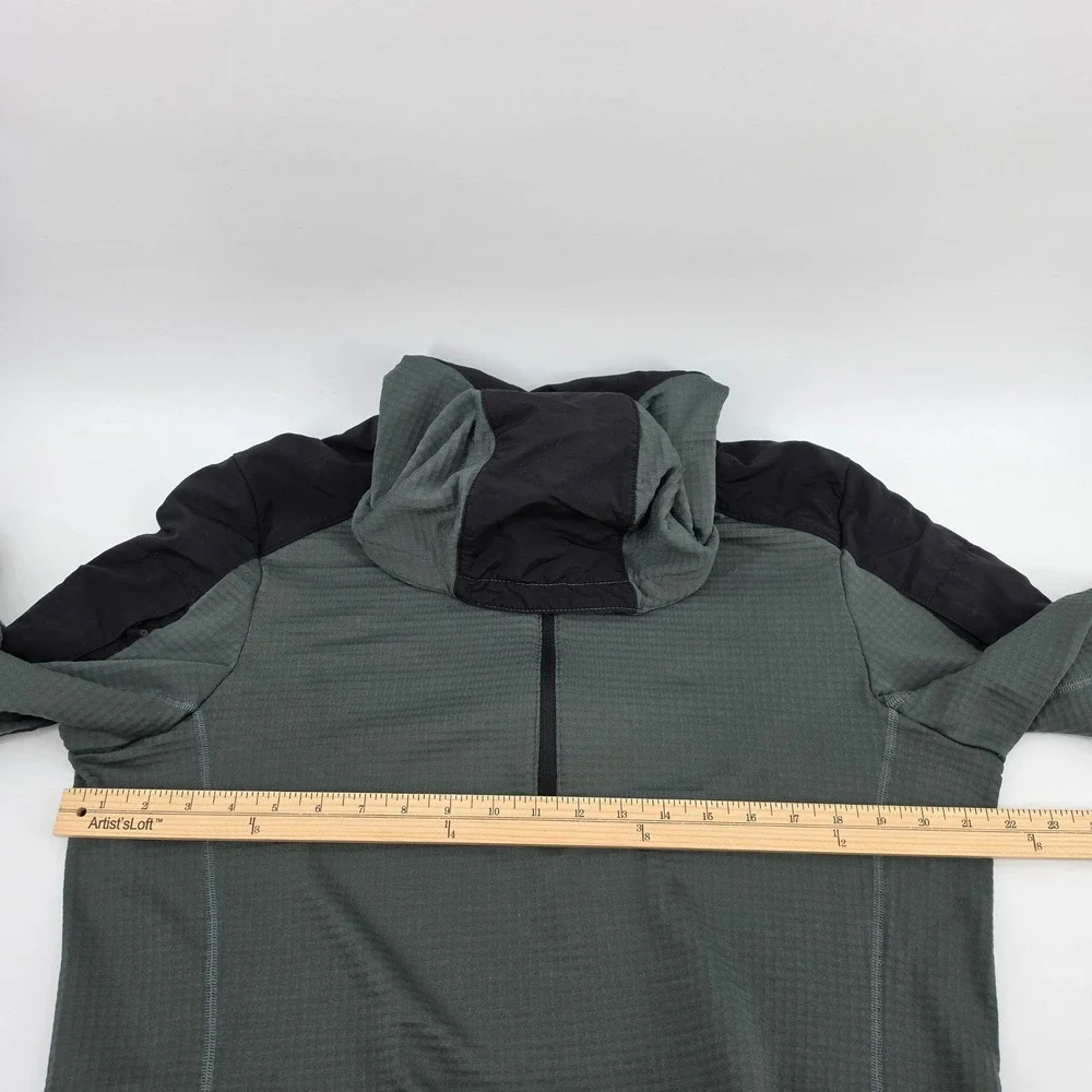 Triple Aught Design Hoodie Mens Large Gray Black Grid Fleece 1/4 Zip USA